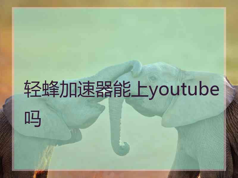 轻蜂加速器能上youtube吗