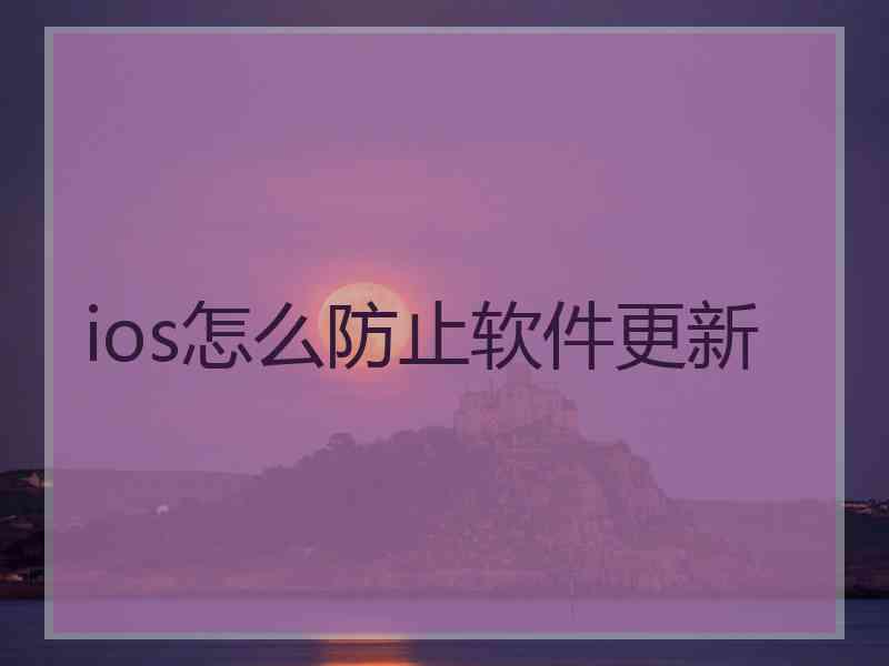 ios怎么防止软件更新