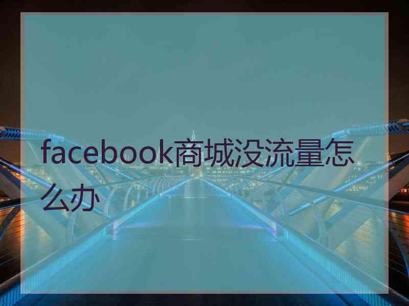 facebook商城没流量怎么办