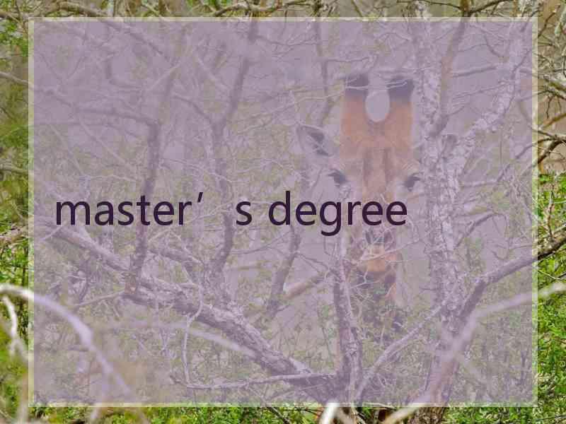 master’s degree