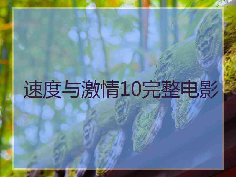 速度与激情10完整电影