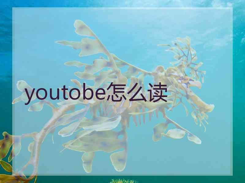 youtobe怎么读