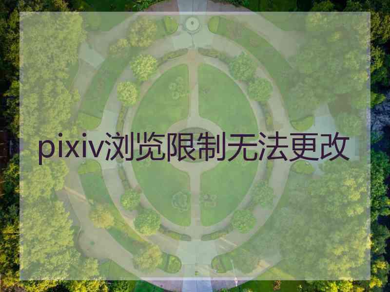 pixiv浏览限制无法更改