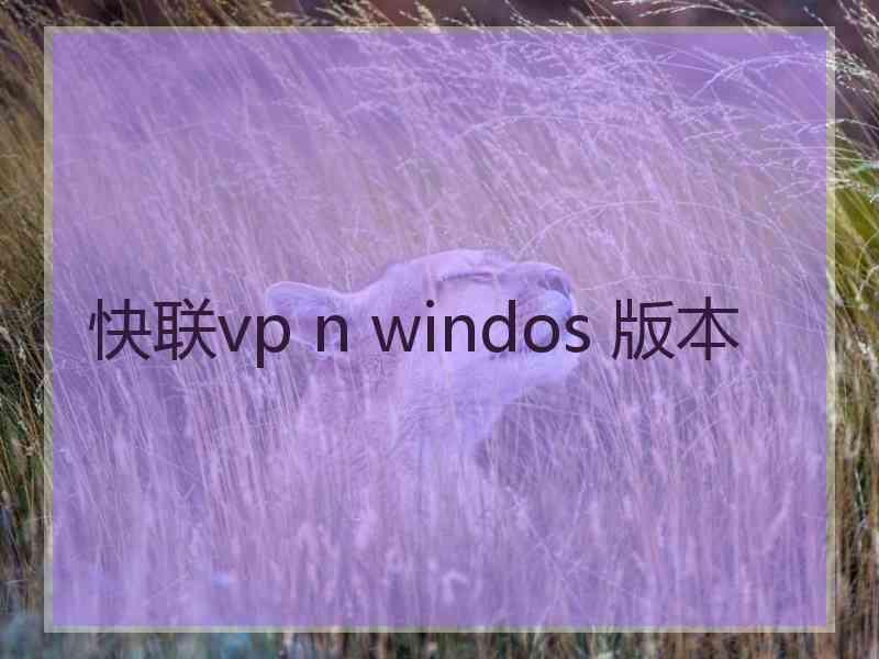 快联vp n windos 版本