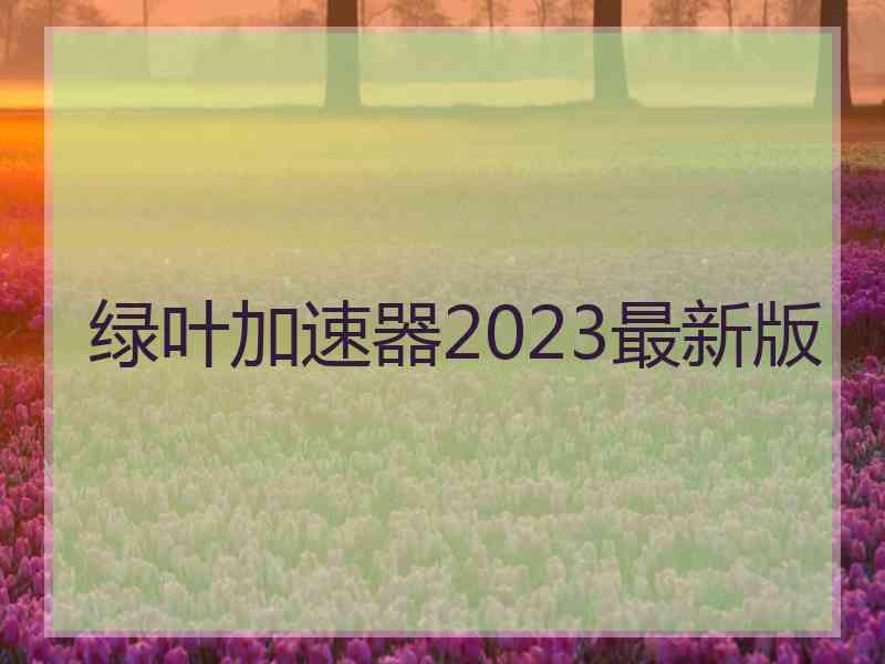 绿叶加速器2023最新版