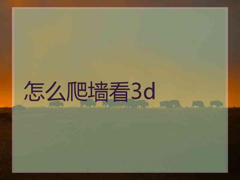 怎么爬墙看3d