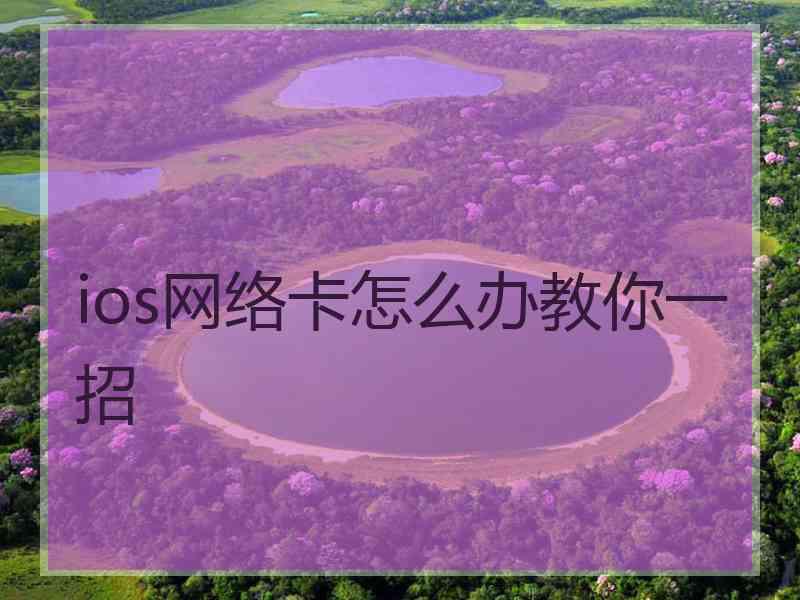 ios网络卡怎么办教你一招