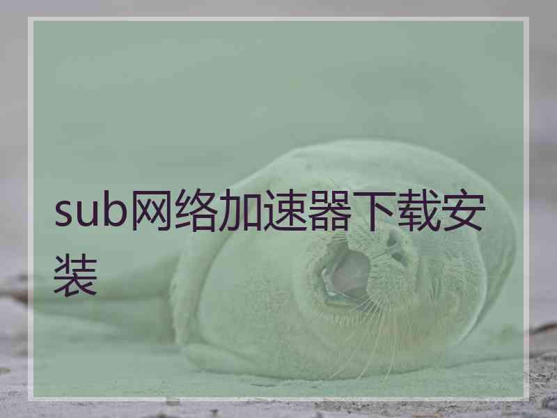 sub网络加速器下载安装