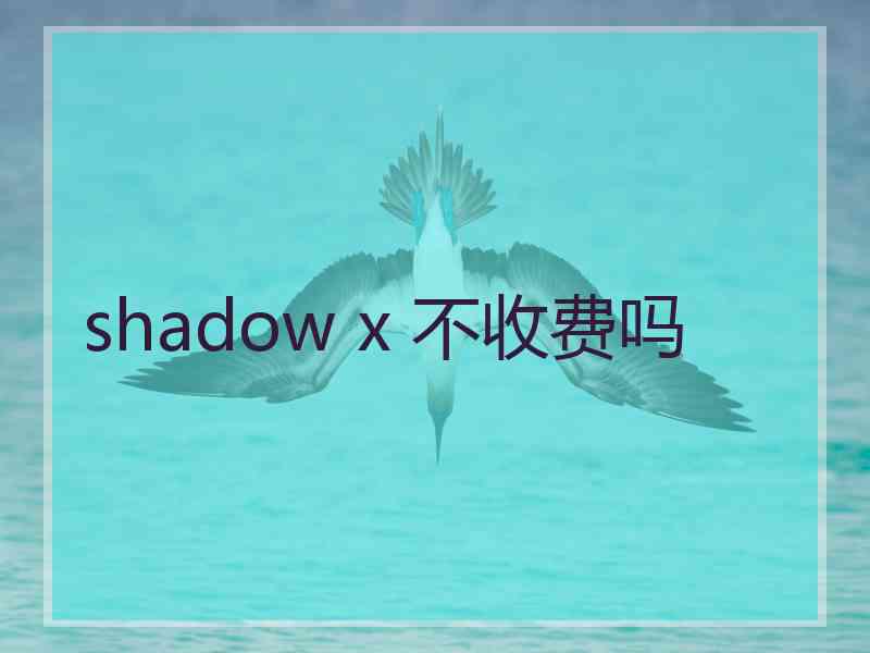 shadow x 不收费吗