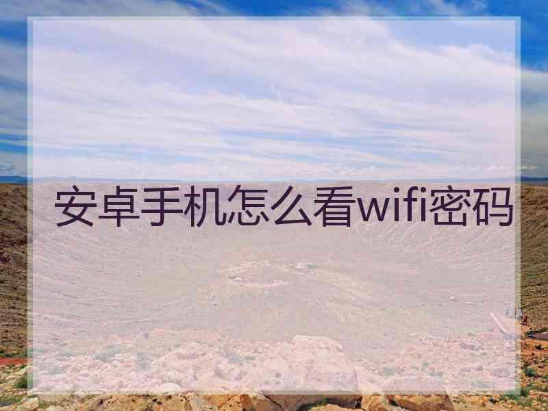 安卓手机怎么看wifi密码