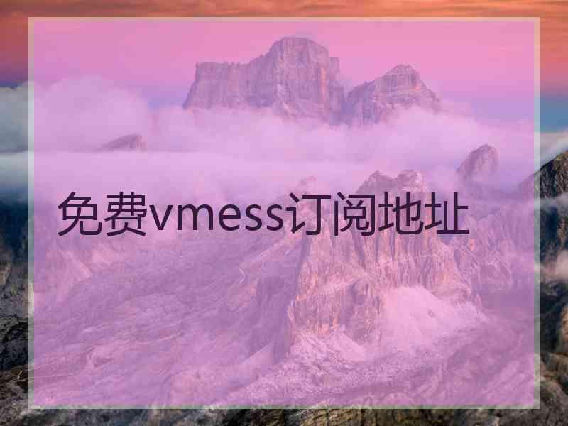 免费vmess订阅地址