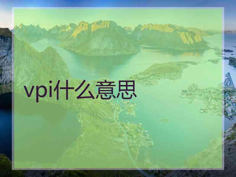 vpi什么意思