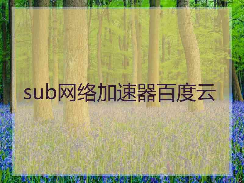 sub网络加速器百度云