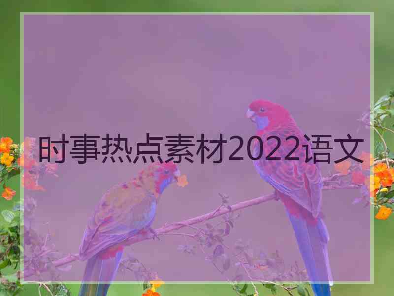 时事热点素材2022语文