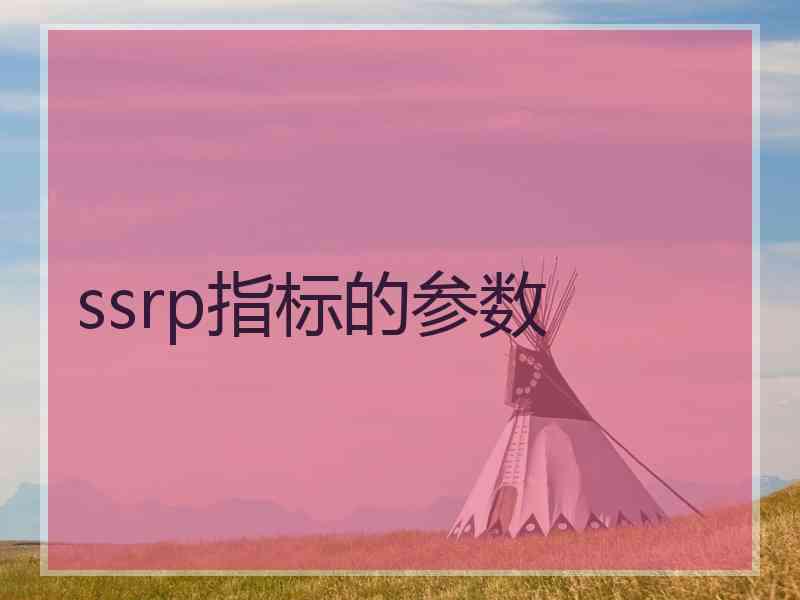 ssrp指标的参数