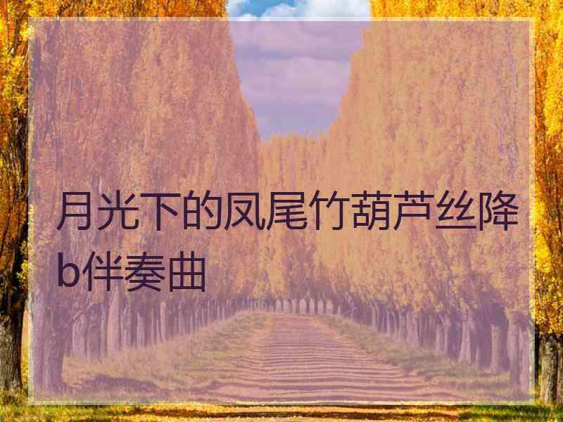 月光下的凤尾竹葫芦丝降b伴奏曲