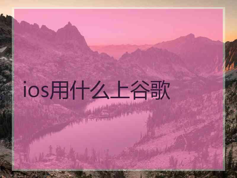 ios用什么上谷歌