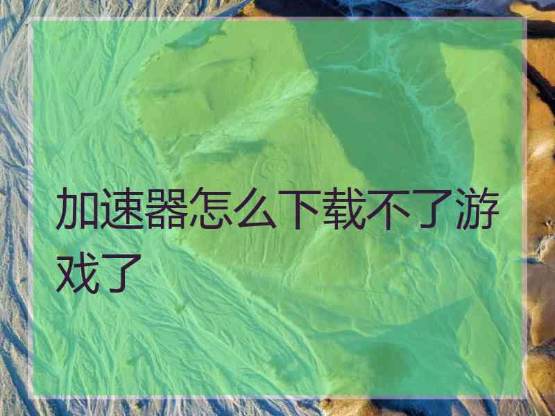 加速器怎么下载不了游戏了