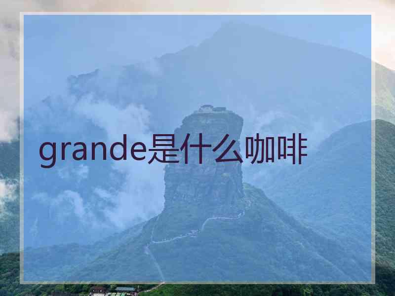 grande是什么咖啡