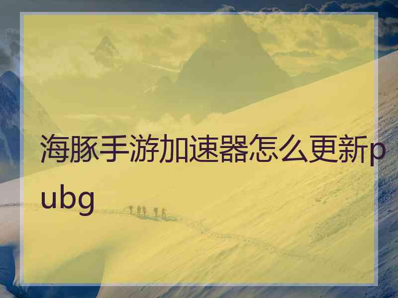 海豚手游加速器怎么更新pubg